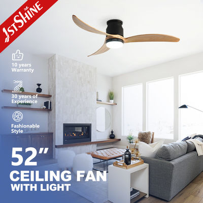 Ventilador de techo silencioso de cuchillas de madera con control remoto de 6 velocidades de alto flujo de aire