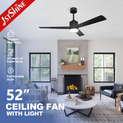 Modernos ventiladores de techo decorativos LED 1stshine motor de corriente continua con 10 y 3 hojas de madera sólida