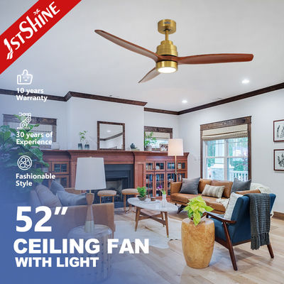 10- 1stshine LED ventilador de techo con oro de lujo de madera sólida y iluminación LED ajustable