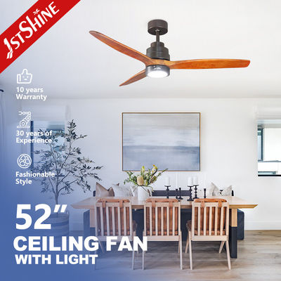 Control remoto 52 pulgadas de madera sólida LED ventilador de techo con luz y diseño LED decorativo