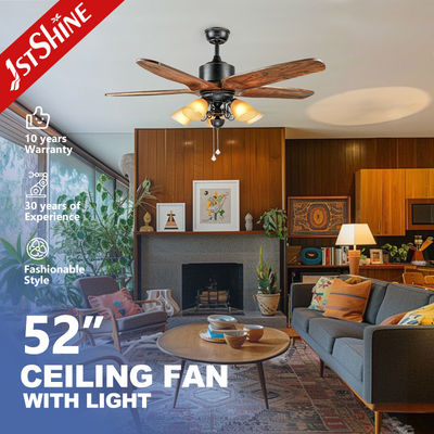 Buen precio Ventilador de techo con interruptor de tracción de ahorro de energía OEM con 5 palas de madera en línea