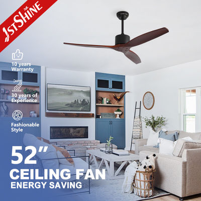 3 cuchillas de madera maciza ventilador de techo con motor DC con control remoto