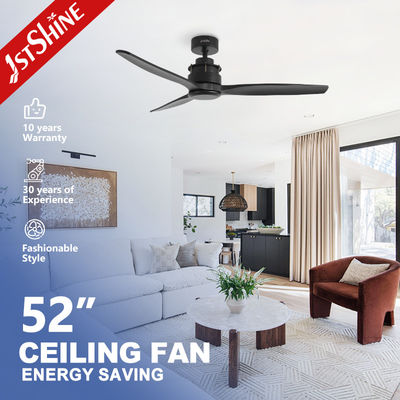 Ahorro energético y bajo ruido Motor de corriente continua Ventilador de techo de madera maciza de 52 