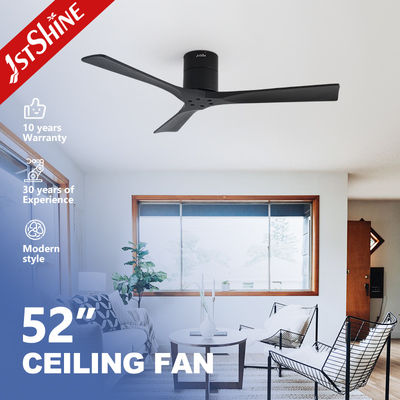 3 cuchillas Ventilador de techo de madera negra con control remoto de motor de CC Diseño elegante