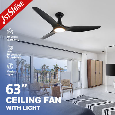 Ventilador de techo LED moderno blanco/negro con motor de corriente continua de control remoto de luz atenuable