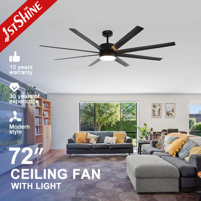 Buen precio 6 velocidad motor de corriente continua reversible ventiladores de techo de gran flujo de aire con luces y control remoto de la aplicación en línea