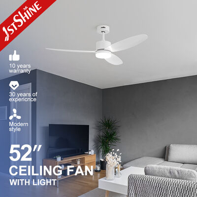 Ventilador de techo LED regulable de 52 pulgadas con motor DC y luz LED de 3 colores para espacios modernos