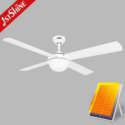 Buen precio Ventilador de techo contemporáneo de 52 pulgadas alimentado con energía solar con cuchillas de MDF y luz LED integrada en línea