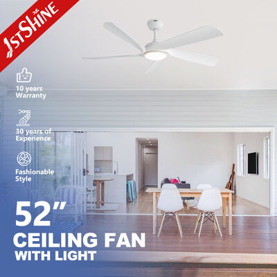 Buen precio Ventilador de techo moderno blanco de 52 pulgadas con luz LED y palas ABS - Motor DC silencioso y control remoto en línea