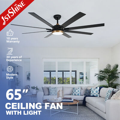 Buen precio Ventilador de techo LED de 65 pulgadas con 8 aspas de MDF y motor DC de bajo consumo para espacios de vida modernos En línea