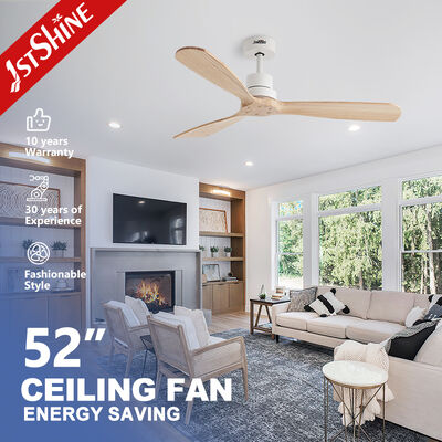 Buen precio Ventilador de techo de madera maciza de 52 pulgadas con control remoto y motor DC de bajo consumo En línea