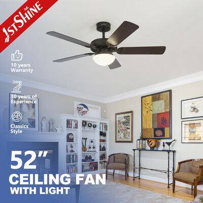 Buen precio Ventilador de techo de 52 pulgadas y 5 aspas de MDF con motor DC y kit de luz integrado En línea